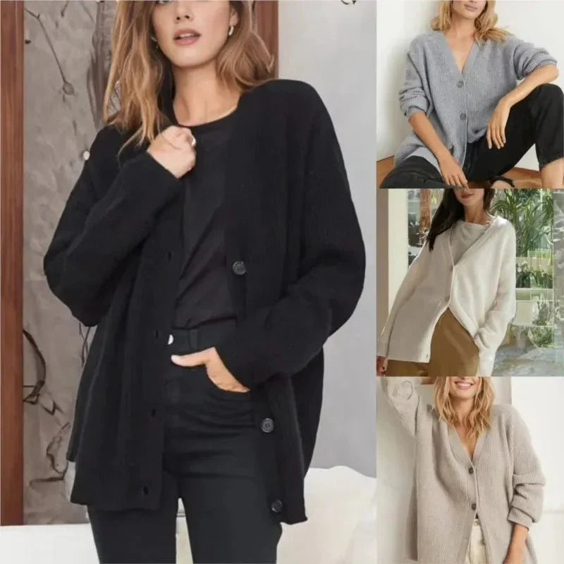 Strickjacke mit V-Ausschnitt