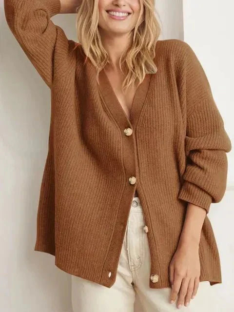 Strickjacke mit V-Ausschnitt