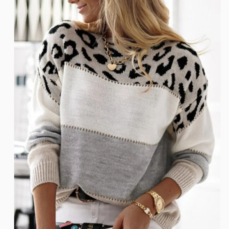 Stylisches bedrucktes Strick-Top