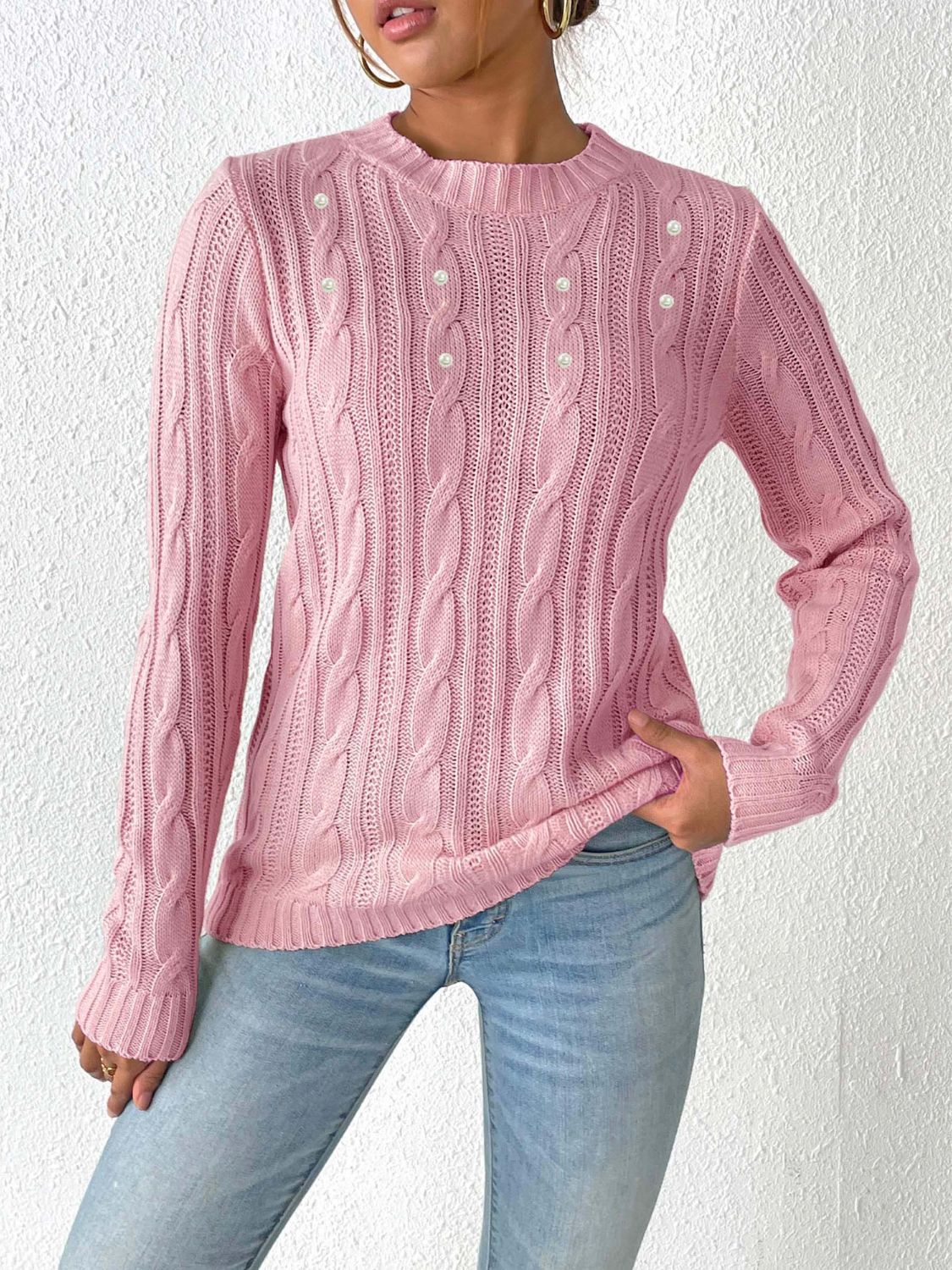 Mia - Exquisiter Pullover mit Zöpfen