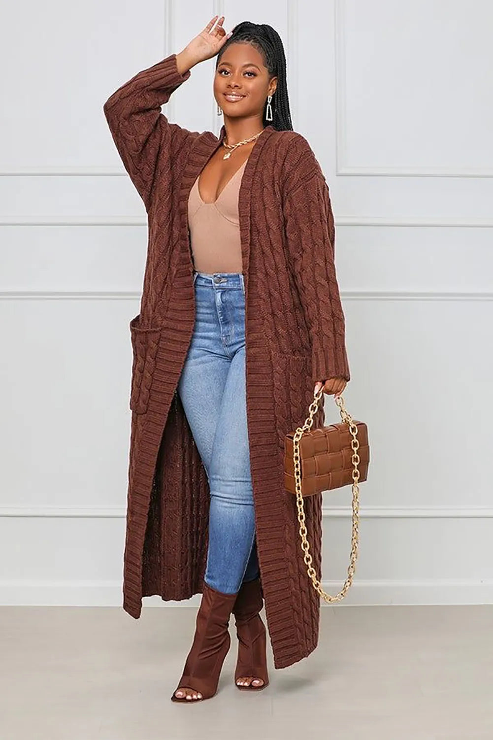 Rita - Elegante Lange Strickjacke für Damen