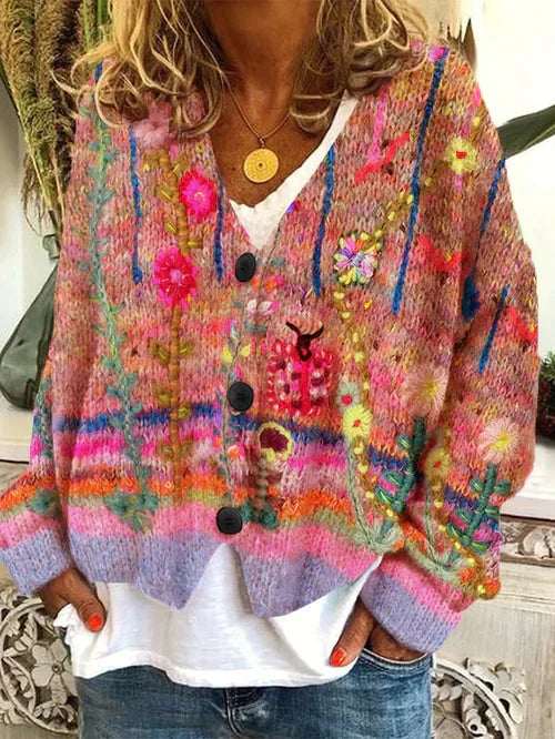 Retro Damen Strickjacke