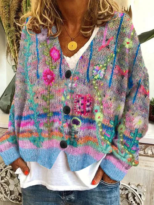 Moderne Retro-Strickjacke