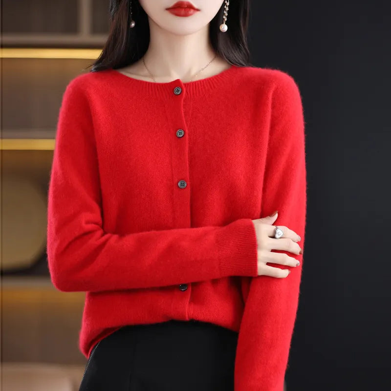 Kuschelige Wollstrickjacke Damen