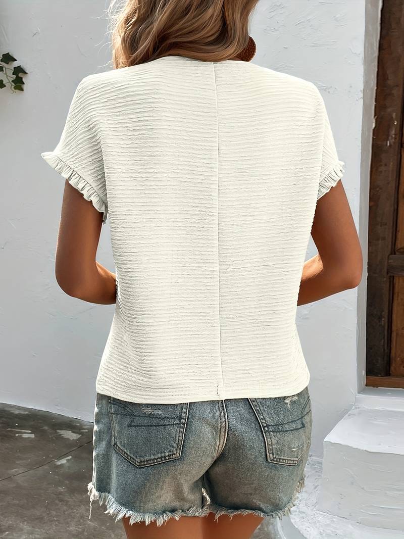Vespera - Lässiges Sommer T Shirt mit Rundhalsausschnitt und kurzen Ärmeln