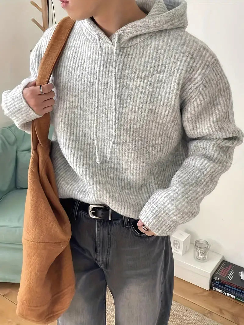 Stevan - Eleganter Strickpullover mit Kapuze für Männer