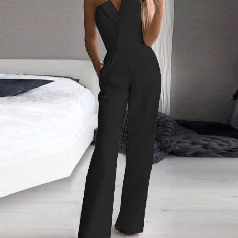 Roter ärmelloser Jumpsuit