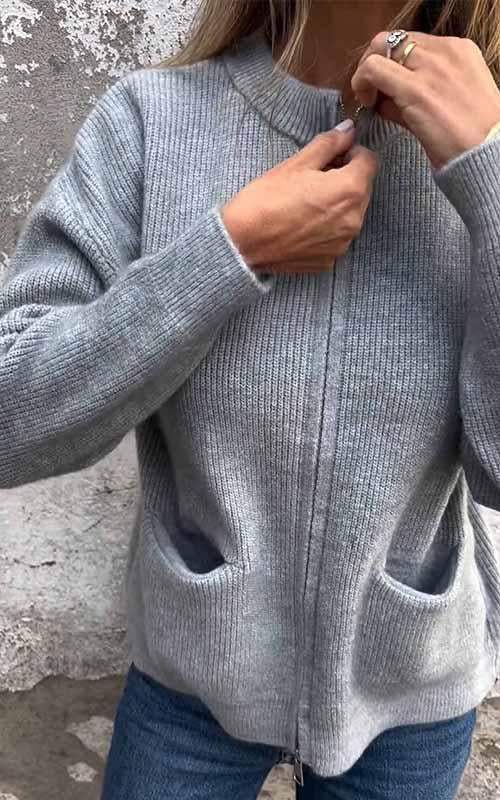 Kuschelige ZIp-Strickjacke