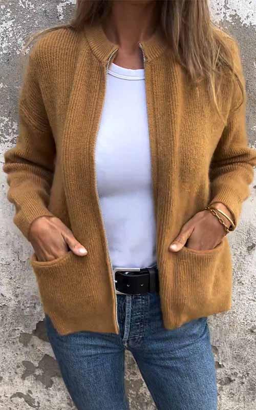 Kuschelige ZIp-Strickjacke