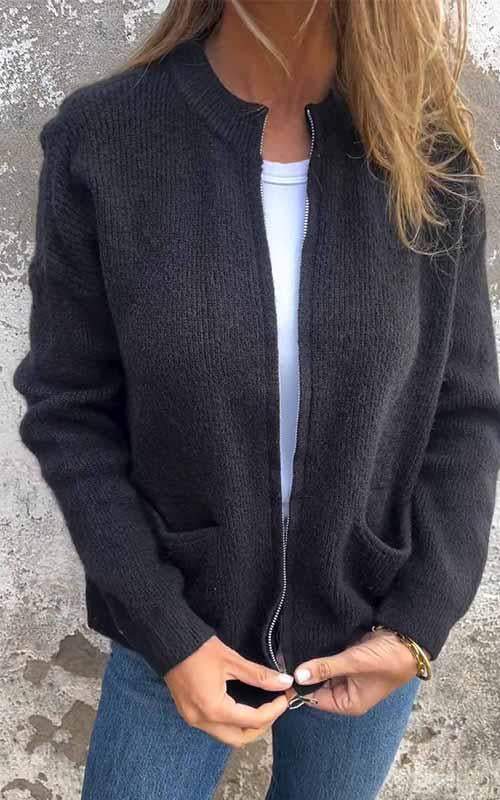 Kuschelige ZIp-Strickjacke