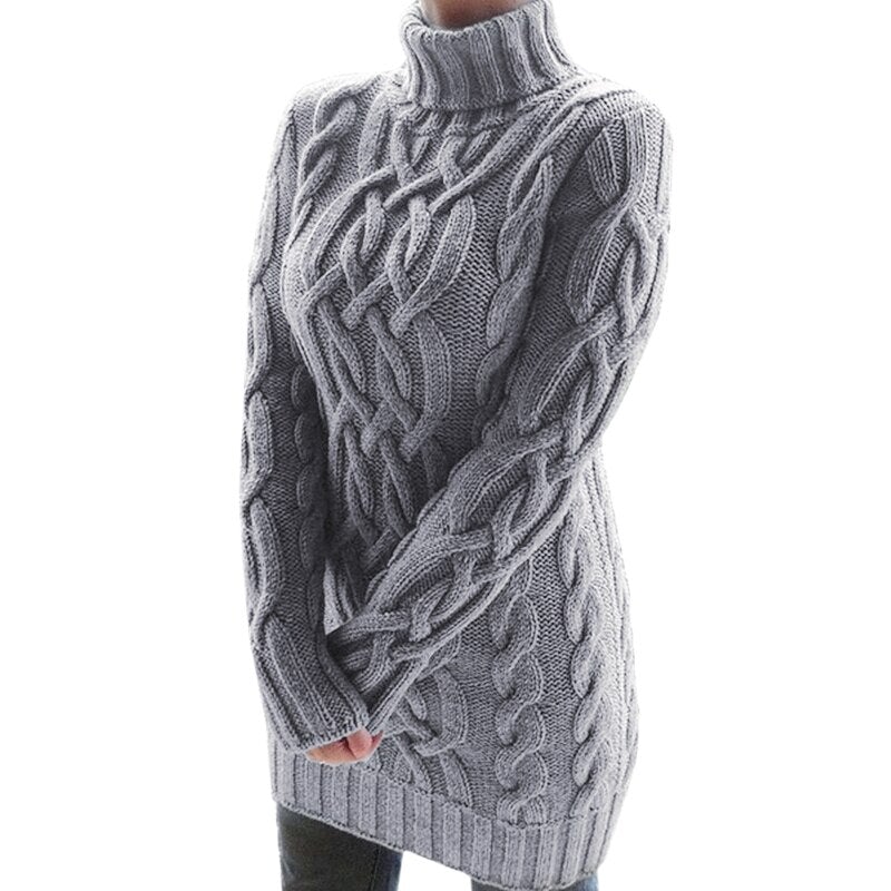 Halte dich kuschelig warm mit diesem stylischen Strickkleid
