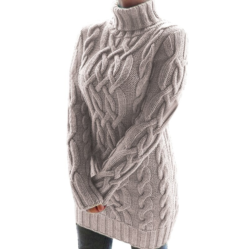 Halte dich kuschelig warm mit diesem stylischen Strickkleid