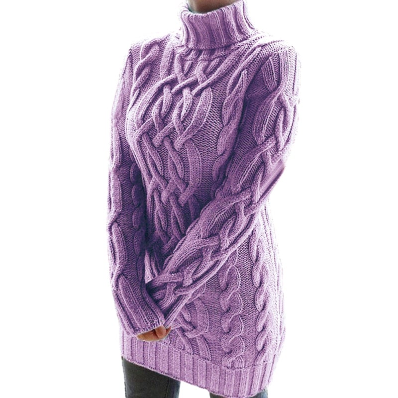 Halte dich kuschelig warm mit diesem stylischen Strickkleid