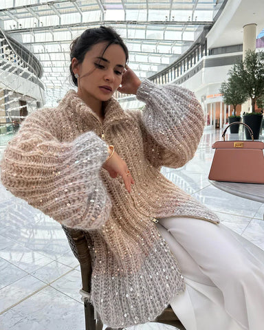 Ilira - Elegante Strickjacke mit Pailletten