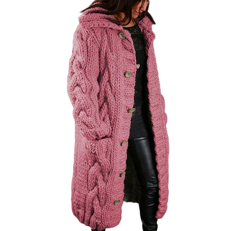 Lozenda - Damen dicke Strickjackenpullover