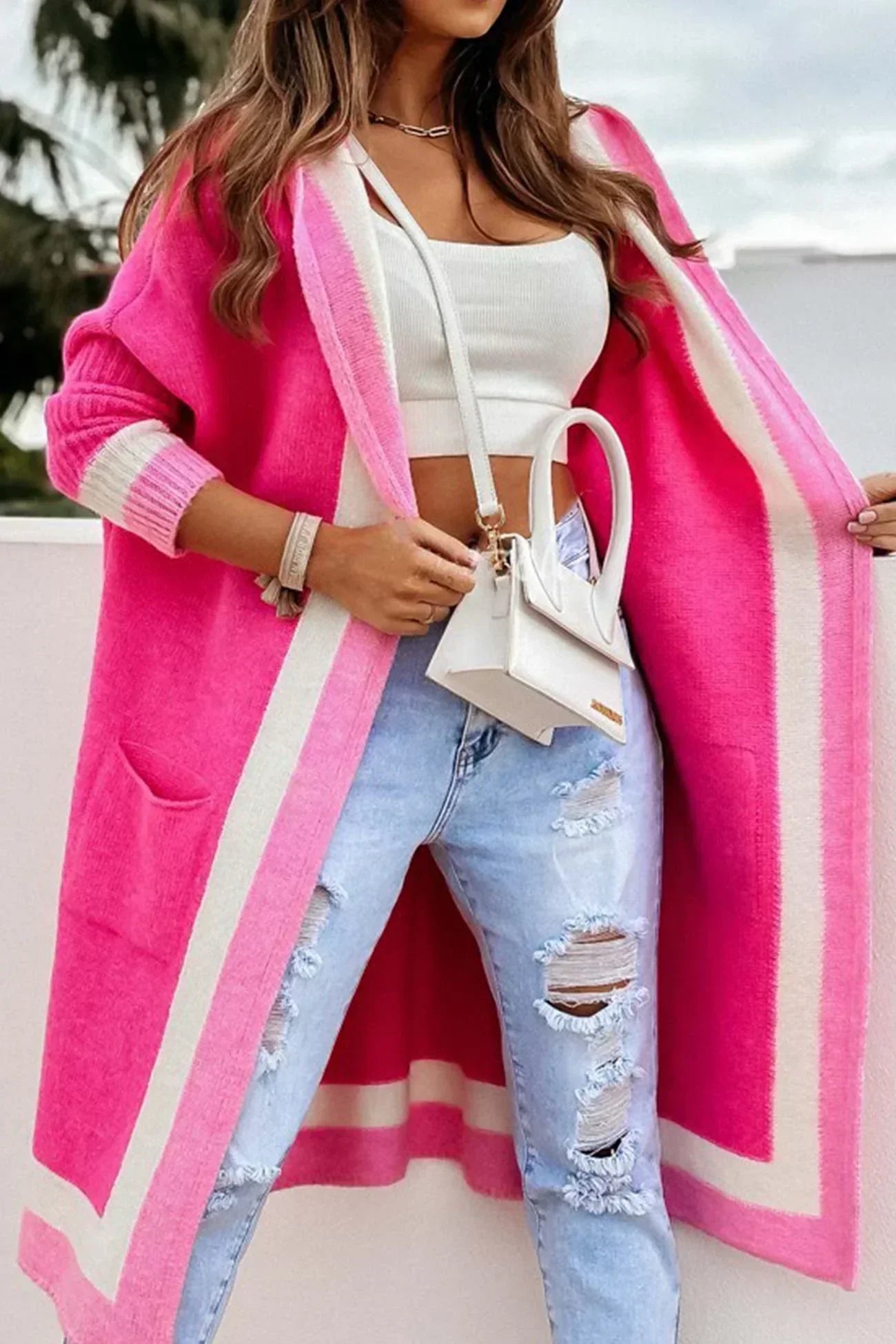 Lozenda - Lange Jacke mit Kapuze