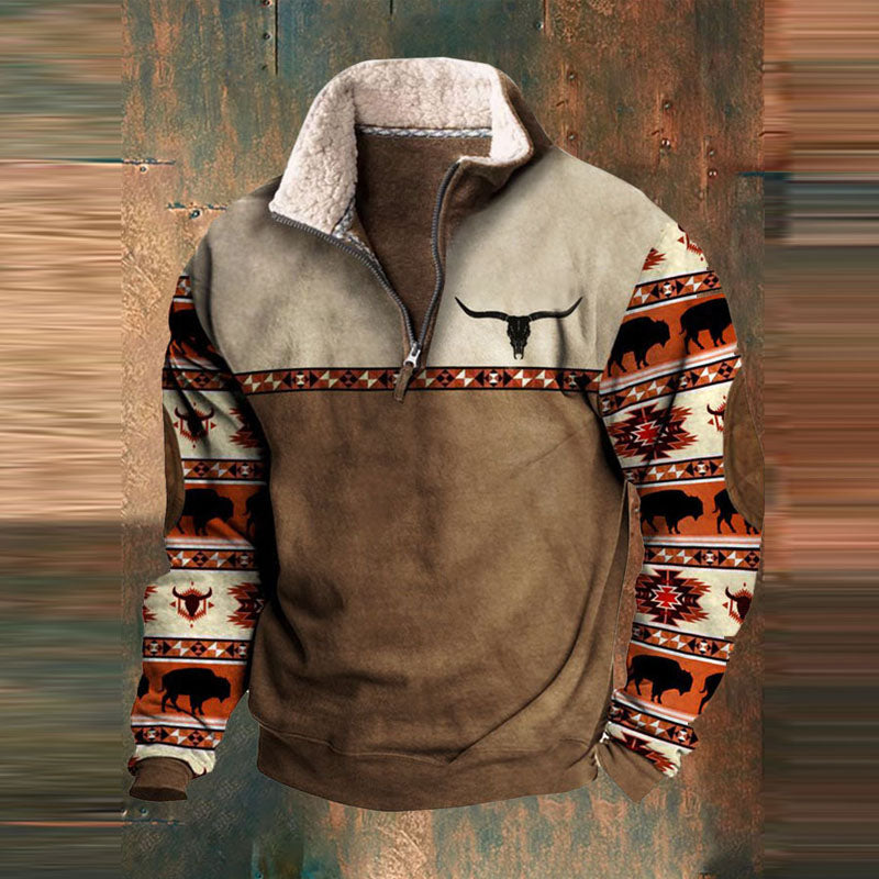 Lozenda - Stylischer Vintage Pullover mit Reißverschluss für Männer